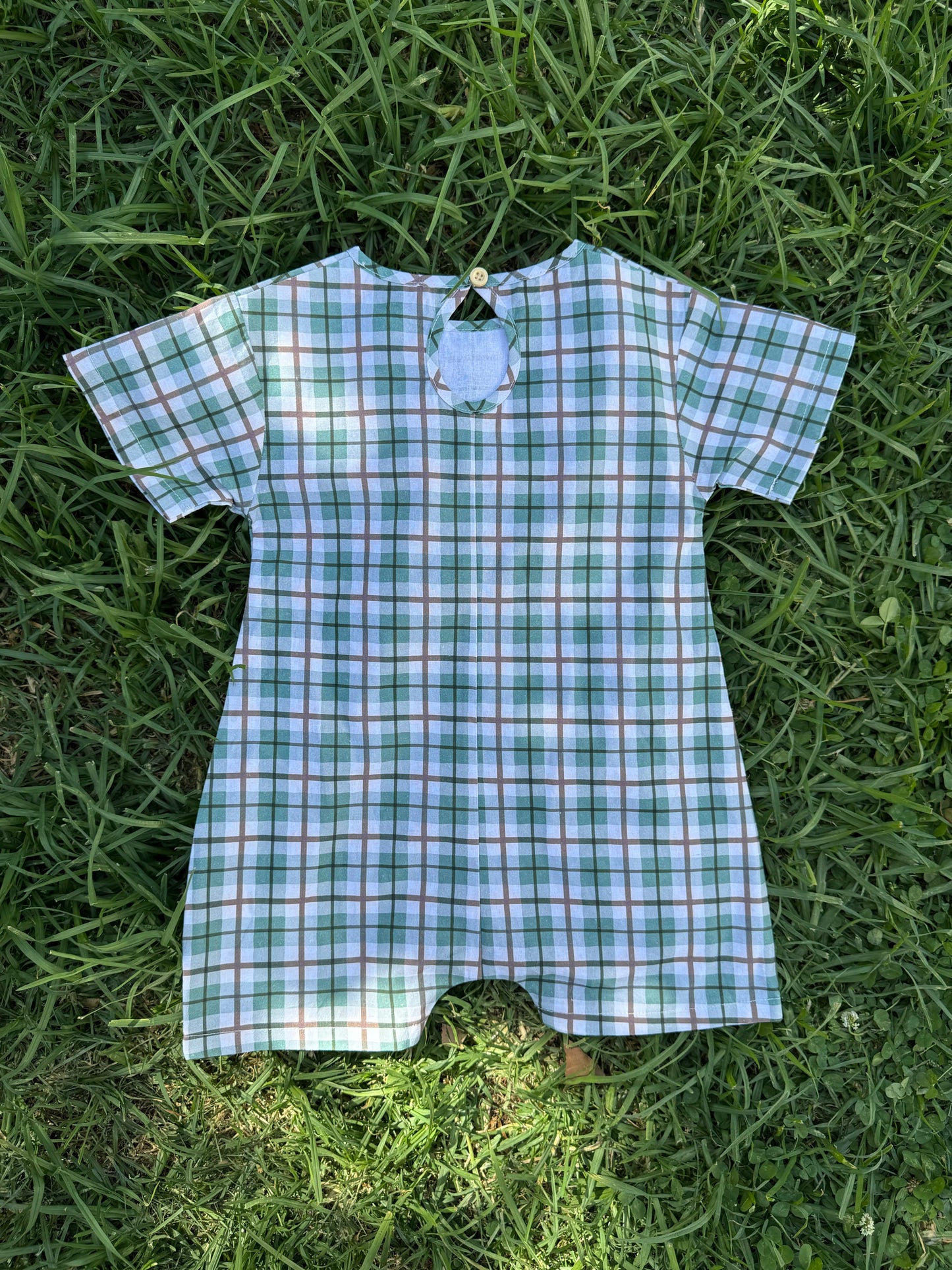 POPPY ROMPER - GREEN CHECK
