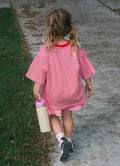 STRIPE TEE - PINK