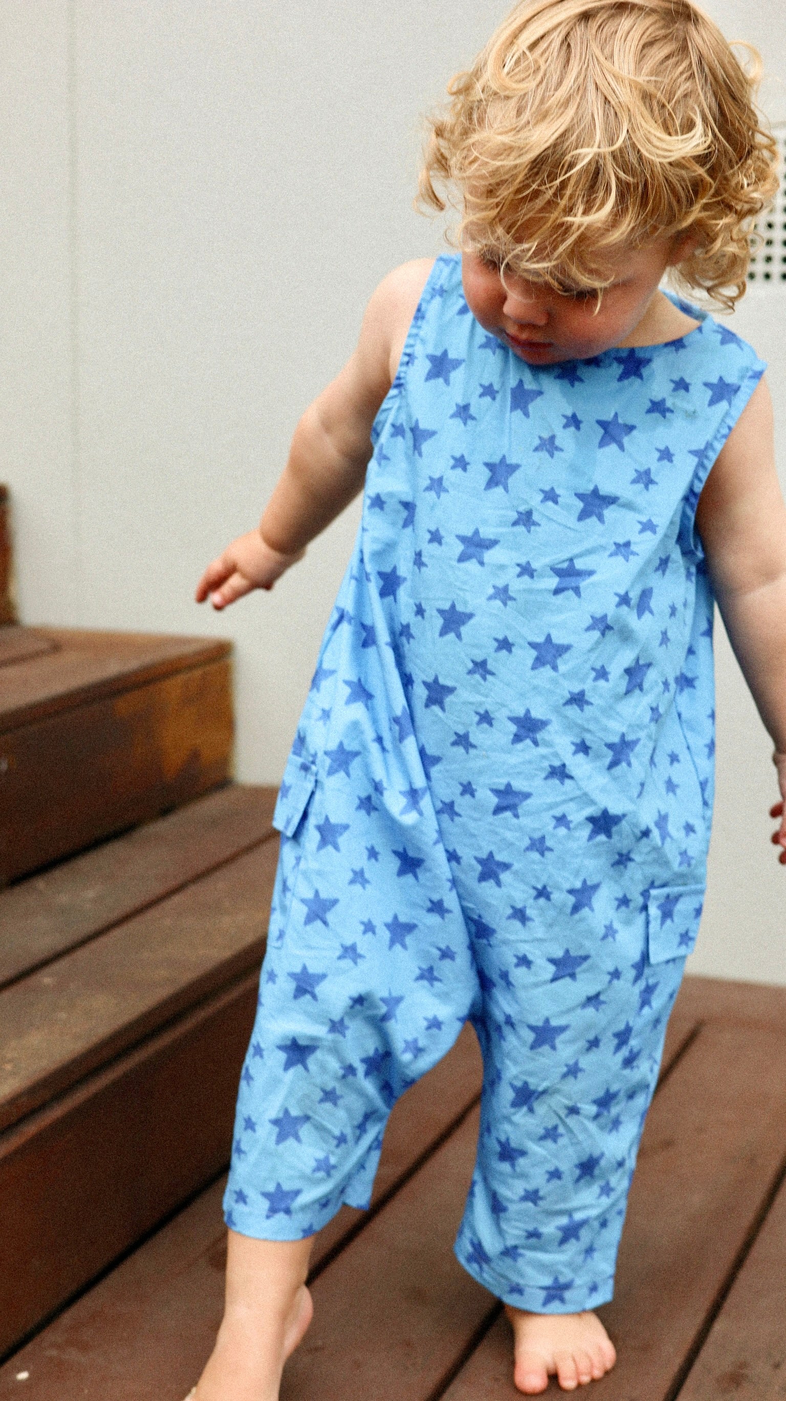 CHARLIE ROMPER - BLUE STARS