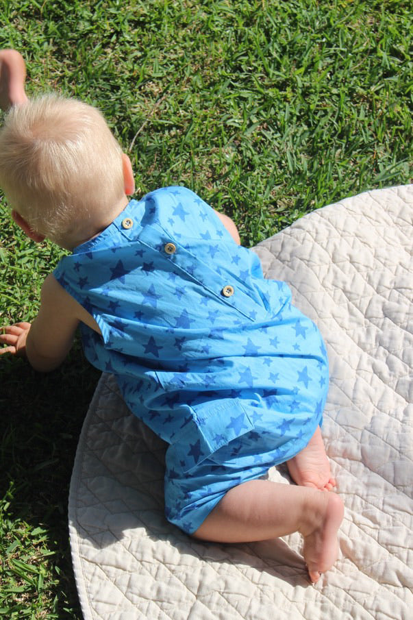 CHARLIE ROMPER - BLUE STARS