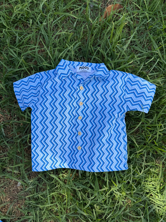HARRY SHIRT -  BLUE ZIG ZAG