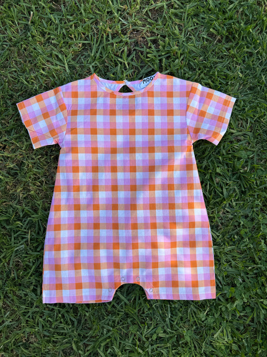 POPPY ROMPER - PINK CHECK