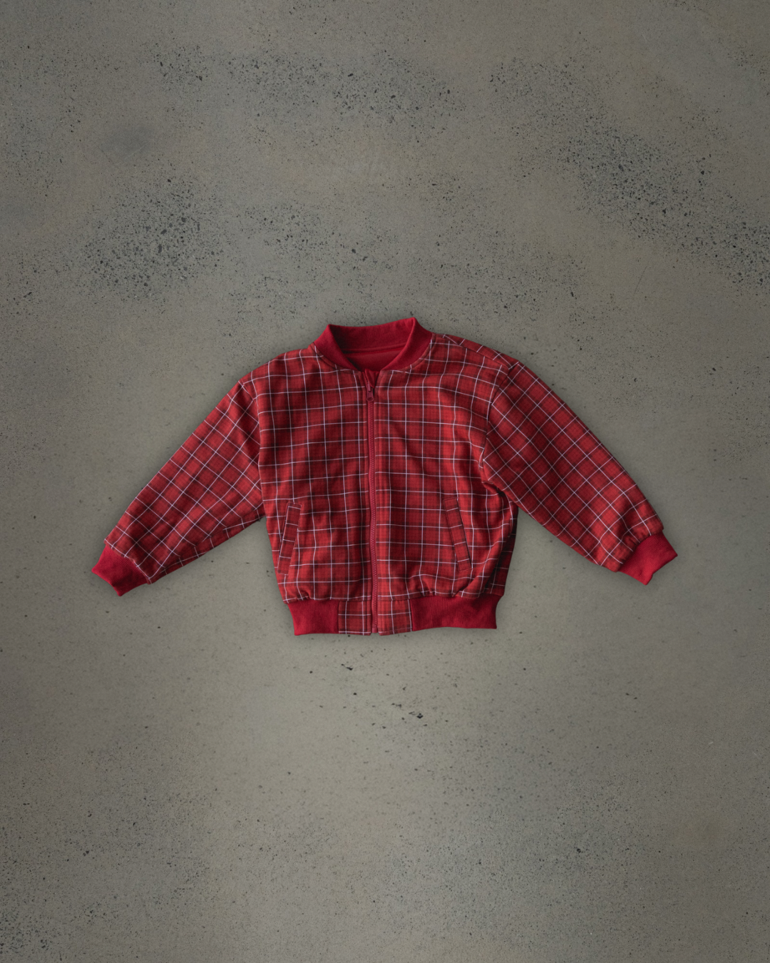 REVERSIBLE BOMBER - RED/CREAM