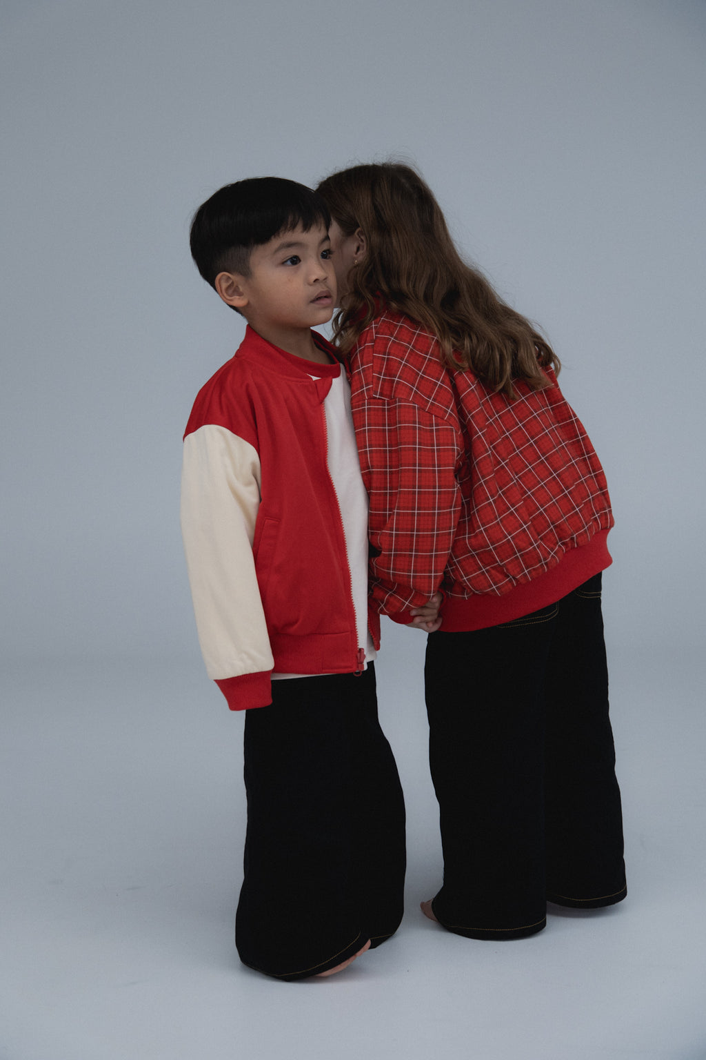 REVERSIBLE BOMBER - RED/CREAM
