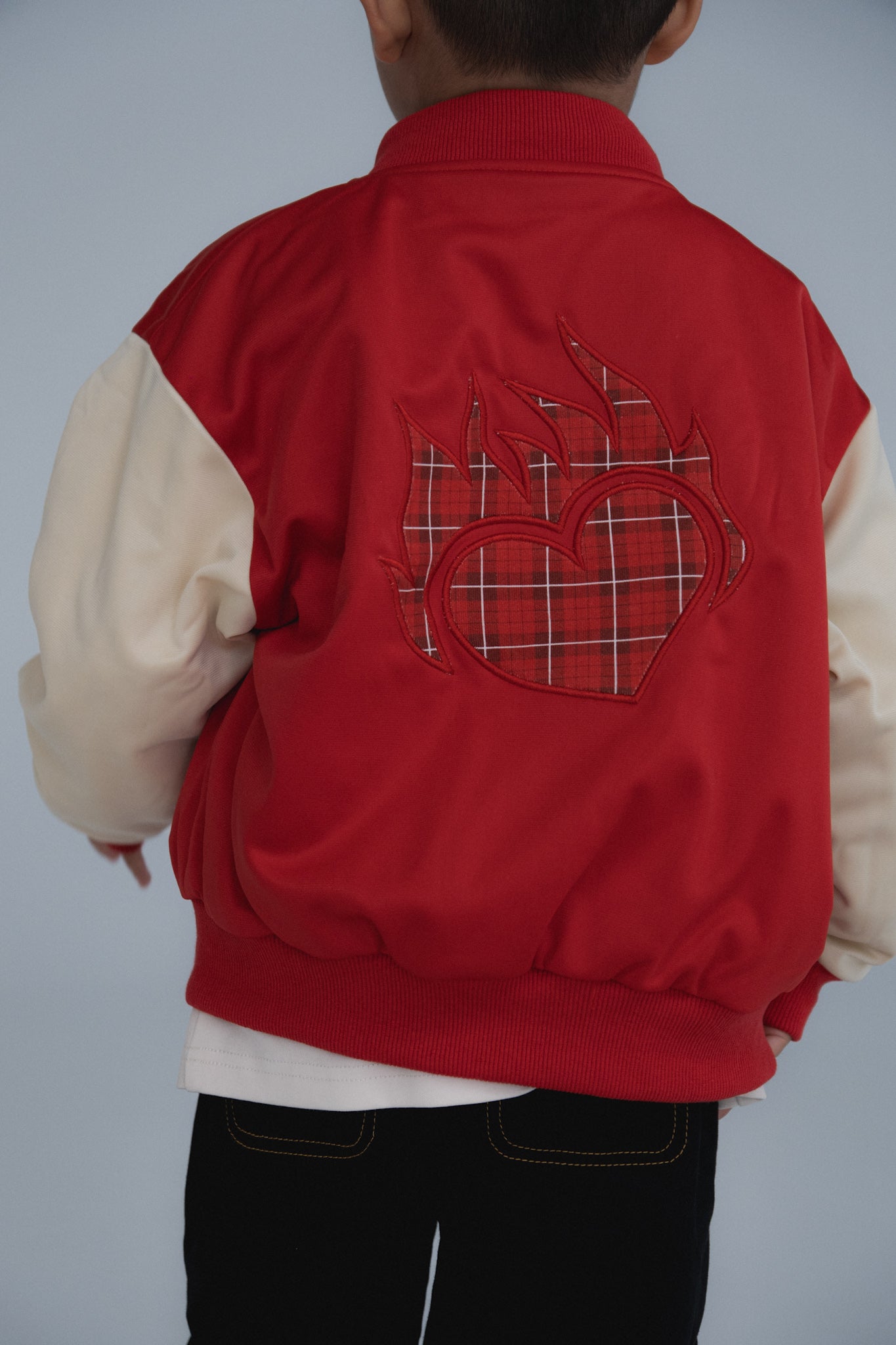 REVERSIBLE BOMBER - RED/CREAM