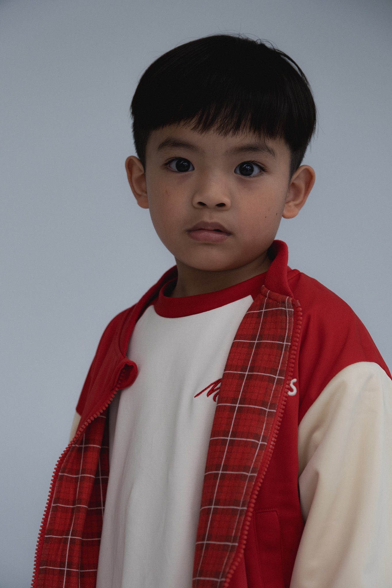 REVERSIBLE BOMBER - RED/CREAM